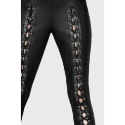 Women's Trousers (leggings) KILLSTAR - Laced For Days - Black -Fashionable street clothing laced for days leggings 22t