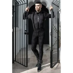 Men's Trousers KILLSTAR - Last Wishes - Black -Fashionable street clothing last wishes suspender pants mens b002