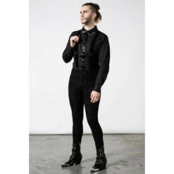 Men's Trousers KILLSTAR - Last Wishes - Black -Fashionable street clothing last wishes suspender pants mens b004