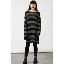 Sweater Unisex KILLSTAR - Abyss Knit - Black/Glitter -Fashionable street clothing ndjx7lz6