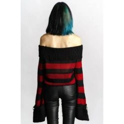 Women's Sweater KILLSTAR - Nightmare Knit - Black / Blood 10 Women's Sweater KILLSTAR - Nightmare Knit - Black / Blood -Fashionable street clothing nightmare knit sweater b x1602