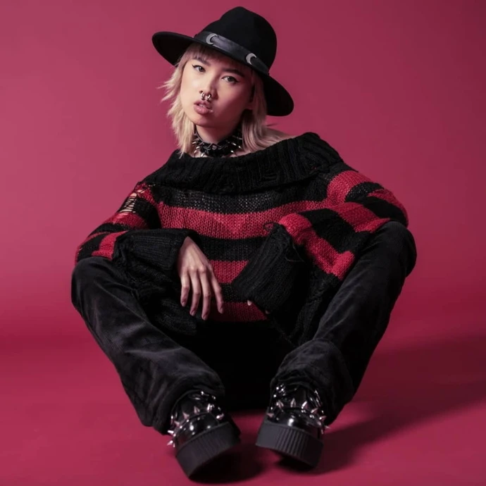 Women's Sweater KILLSTAR - Nightmare Knit - Black / Blood 6 Women's Sweater KILLSTAR - Nightmare Knit - Black / Blood - Image 4