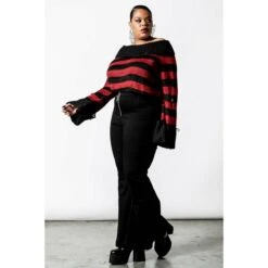 Women's Sweater KILLSTAR - Nightmare Knit - Black / Blood 13 Women's Sweater KILLSTAR - Nightmare Knit - Black / Blood -Fashionable street clothing nightmare knit sweater b x1605