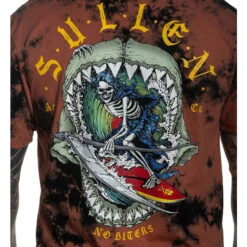 Men's T-shirt SULLEN - NO BITERS - CORAL / BLACK -Fashionable street clothing no biters 30vho