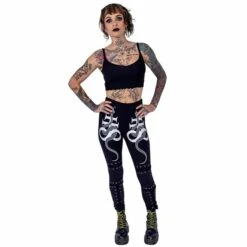 Women's Trousers (leggings) HEARTLESS - NOVALIE - BLACK / WHITE -Fashionable street clothing novalie leggings black white heartless 3