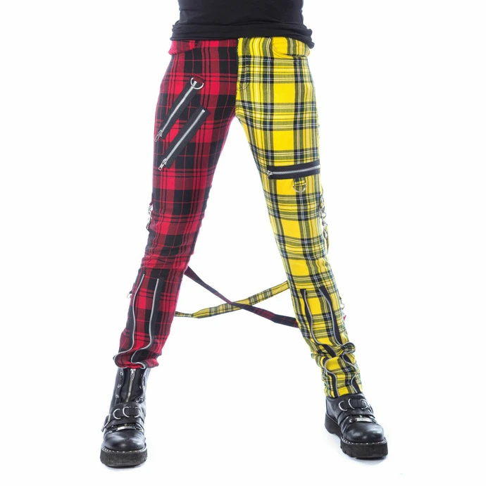 Women's Trousers CHEMICAL BLACK - ORDELIA - RED/YELLOW TARTAN 3 Women's Trousers CHEMICAL BLACK - ORDELIA - RED/YELLOW TARTAN