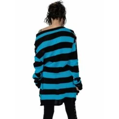 Women's Sweater Heartless - ORIANA JUMPER - BLACK/BLUE -Fashionable street clothing oriana jumper back blue heartless 2