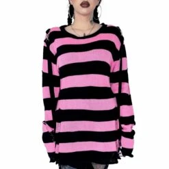Women's Sweater HEARTLESS - ORIANA - BLACK / PINK -Fashionable street clothing oriana jumper black pink heartless 3
