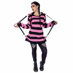 Women's Sweater HEARTLESS - ORIANA - BLACK / PINK -Fashionable street clothing oriana jumper black pink heartless 6