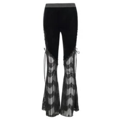 Women's Trousers DEVIL FASHION - Gothic Flared Trousers With Side Ties -Fashionable street clothing pt15201 68