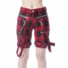 Women's Shorts CHEMICAL BLACK - RENITA - RED TARTAN 2 Women's Shorts CHEMICAL BLACK - RENITA - RED TARTAN -Fashionable street clothing renita shorts red tartan chemical black 1