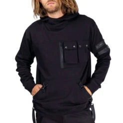 Men's Hoodie POIZEN INDUSTRIES - REZNOR - BLACK -Fashionable street clothing reznor hood mens black poizen industries 6