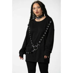 Unisex Sweatshirt KILLSTAR - Ruckus - Black -Fashionable street clothing ruckus long sleeve top mens b001