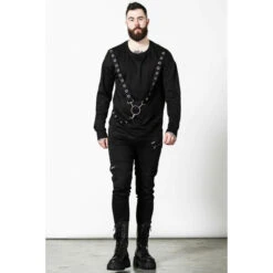 Unisex Sweatshirt KILLSTAR - Ruckus - Black -Fashionable street clothing ruckus long sleeve top mens b003