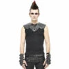 Men's Tank Top DEVIL FASHION - Vertigo Punk Vest With Leather Patches - Black 1 Men's Tank Top DEVIL FASHION - Vertigo Punk Vest With Leather Patches - Black -Fashionable street clothing saa3f