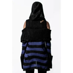 Women's Jumper KILLSTAR - Sapphire Hooded 9 Women's Jumper KILLSTAR - Sapphire Hooded -Fashionable street clothing sapphire hooded knit sweater b001