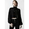 Women's Sweater KILLSTAR - Shred It Crop Knit - Black -Fashionable street clothing shred it crop knit sweater b x1600