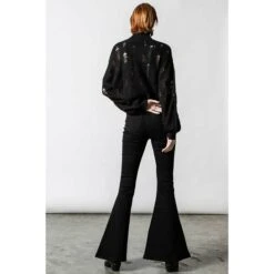 Women's Sweater KILLSTAR - Shred It Crop Knit - Black -Fashionable street clothing shred it crop knit sweater b x1604