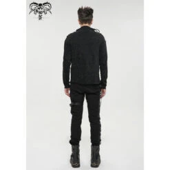 Men's Sweater DEVIL FASHION - Vest Punk Distressed -Fashionable street clothing sr010 12