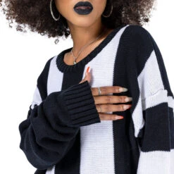 Women's Sweater HEARTLESS - STRANGER JUMPER - BLACK / WHITE -Fashionable street clothing stranger jumper ladies black white heartless 3