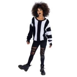 Women's Sweater HEARTLESS - STRANGER JUMPER - BLACK / WHITE -Fashionable street clothing stranger jumper ladies black white heartless 5