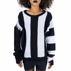 Women's Sweater HEARTLESS - STRANGER JUMPER - BLACK / WHITE -Fashionable street clothing stranger jumper ladies black white heartless 6