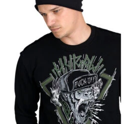 Sweatshirt (no Hood) Men's - SWEAT HARDCORE MONKEY VERT - HYRAW -Fashionable street clothing swh monkey kh3