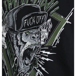 Sweatshirt (no Hood) Men's - SWEAT HARDCORE MONKEY VERT - HYRAW -Fashionable street clothing swh monkey kh4