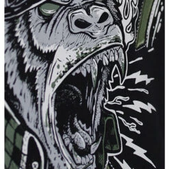 Sweatshirt (no Hood) Men's - SWEAT HARDCORE MONKEY VERT - HYRAW -Fashionable street clothing swh monkey kh5