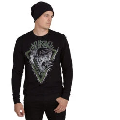 Sweatshirt (no Hood) Men's - SWEAT HARDCORE MONKEY VERT - HYRAW -Fashionable street clothing swh monkey kh6