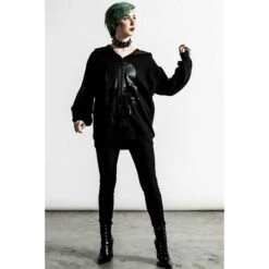 Women's Sweatshirt KILLSTAR - Symbol Of Light Zipper - Black -Fashionable street clothing symbol of light zip through top d x1603