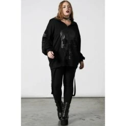 Women's Sweatshirt KILLSTAR - Symbol Of Light Zipper - Black -Fashionable street clothing symbol of light zip through top d x1604