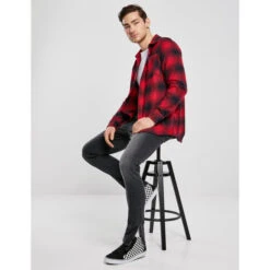 Men's Pants URBAN CLASSICS - Slim Fit Zip Jeans - Real Black Washed -Fashionable street clothing tb3798 m1 02296 5