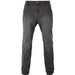 Men's Pants URBAN CLASSICS - Slim Fit Zip Jeans - Real Black Washed -Fashionable street clothing tb3798 m1 02296 6