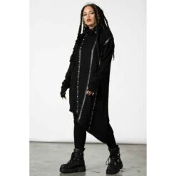 Unisex Sweatshirt KILLSTAR - Total Stud Ribbed - Black -Fashionable street clothing total stud ribbed top men b002