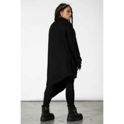 Unisex Sweatshirt KILLSTAR - Total Stud Ribbed - Black -Fashionable street clothing total stud ribbed top men b003