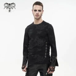Men's Long-sleeved T-shirt DEVIL FASHION - Lullaby Printed Punk 12 Men's Long-sleeved T-shirt DEVIL FASHION - Lullaby Printed Punk -Fashionable street clothing tt204 13