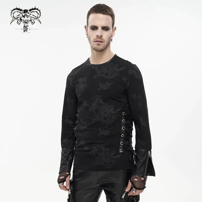 Men's Long-sleeved T-shirt DEVIL FASHION - Lullaby Printed Punk 7 Men's Long-sleeved T-shirt DEVIL FASHION - Lullaby Printed Punk - Image 5