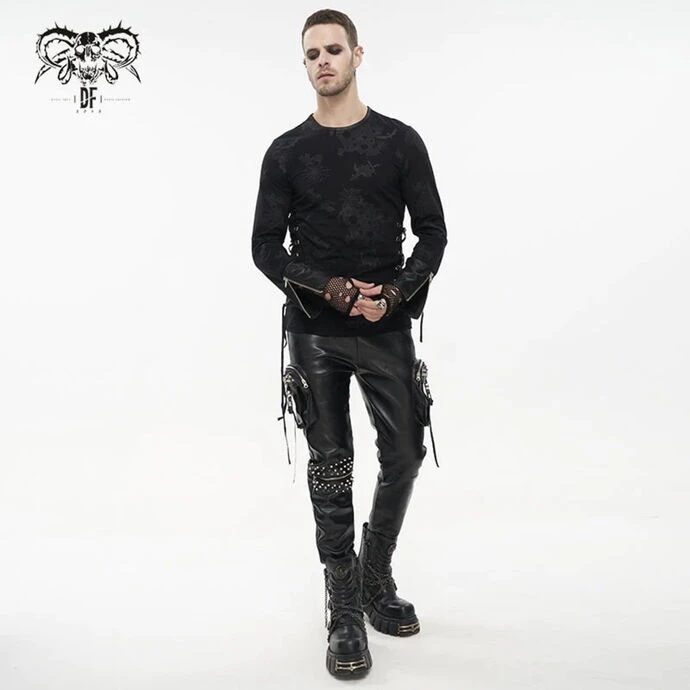 Men's Long-sleeved T-shirt DEVIL FASHION - Lullaby Printed Punk 8 Men's Long-sleeved T-shirt DEVIL FASHION - Lullaby Printed Punk - Image 6