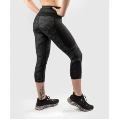 Women's Trousers (leggings) VENUM - Defender - Black / Black -Fashionable street clothing venum 03824 114 leggings crops defender black black sd 05