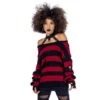 Women's Sweater HEARTLESS - VISION - BLACK/BURGUNDY 1 Women's Sweater HEARTLESS - VISION - BLACK/BURGUNDY -Fashionable street clothing vision top ladies black burgundy heartless 1