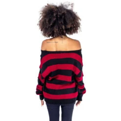 Women's Sweater HEARTLESS - VISION - BLACK/BURGUNDY -Fashionable street clothing vision top ladies black burgundy heartless 2
