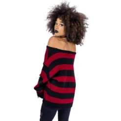 Women's Sweater HEARTLESS - VISION - BLACK/BURGUNDY -Fashionable street clothing vision top ladies black burgundy heartless 3