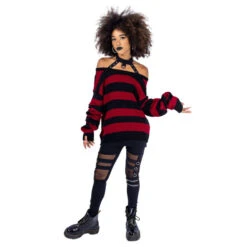 Women's Sweater HEARTLESS - VISION - BLACK/BURGUNDY -Fashionable street clothing vision top ladies black burgundy heartless 5