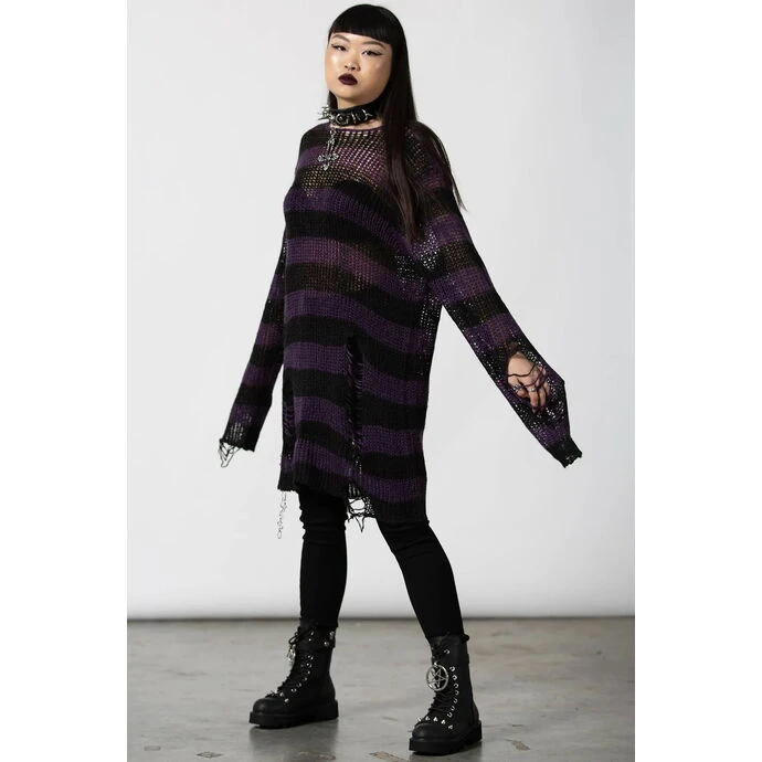 Sweater Unisex KILLSTAR - Graph Knit - Black/Eggplant 5 Sweater Unisex KILLSTAR - Graph Knit - Black/Eggplant - Image 3