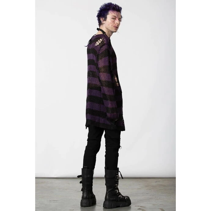 Sweater Unisex KILLSTAR - Graph Knit - Black/Eggplant 7 Sweater Unisex KILLSTAR - Graph Knit - Black/Eggplant - Image 5