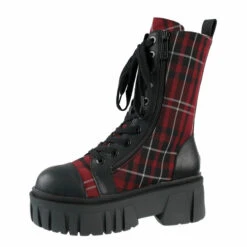 Shoes KILLSTAR - Kick The Bucket Boots - BLOOD TARTAN