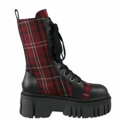 Shoes KILLSTAR - Kick The Bucket Boots - BLOOD TARTAN 12 Shoes KILLSTAR - Kick The Bucket Boots - BLOOD TARTAN -Fashionable street clothing wa032