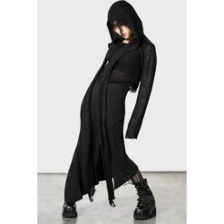 Women's Sweater KILLSTAR - Aillean Hooded Wrap - Black -Fashionable street clothing waqw705o6