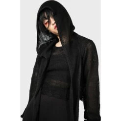 Women's Sweater KILLSTAR - Aillean Hooded Wrap - Black -Fashionable street clothing waqw705o9